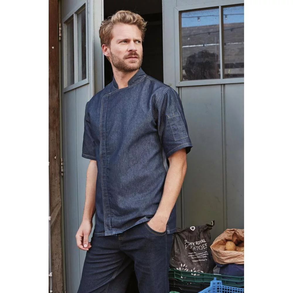 Kokkejakke Chefs zip close denim, Partner Brands, Kokkens Beste