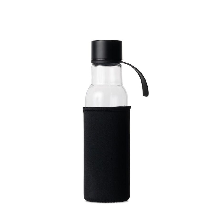 Glassflaske 0,6l sort - Sagaform, Drikkeflasker, Kokkens Beste