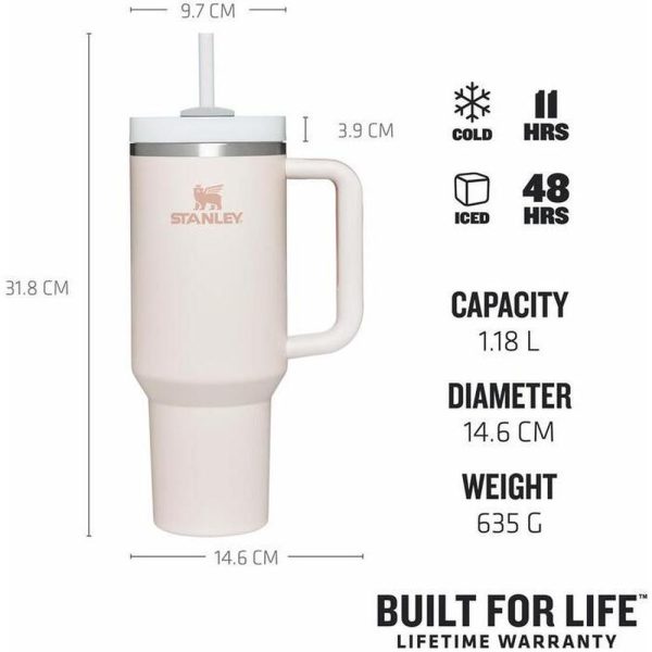 Stanley – Quencher – Termoflaske – 1,18 l Rosa, Termokrus/kopp, Kokkens Beste